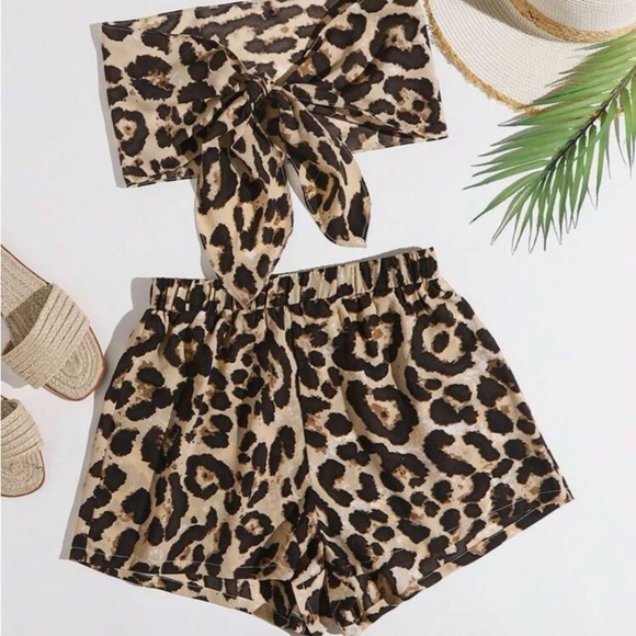 SHEIN Leopard Print Two-Piece Set - Picture 1 of 7